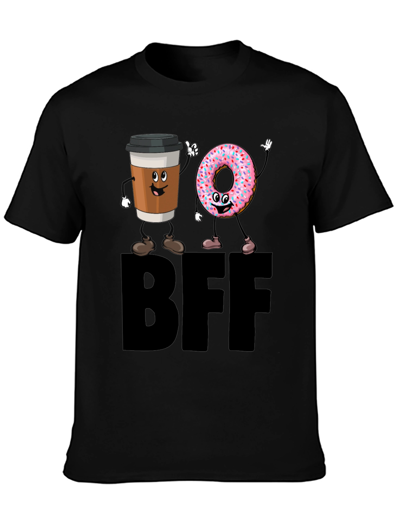 Coffee & Donut BFF T-Shirt - Best Friends Forever Graphic Tee