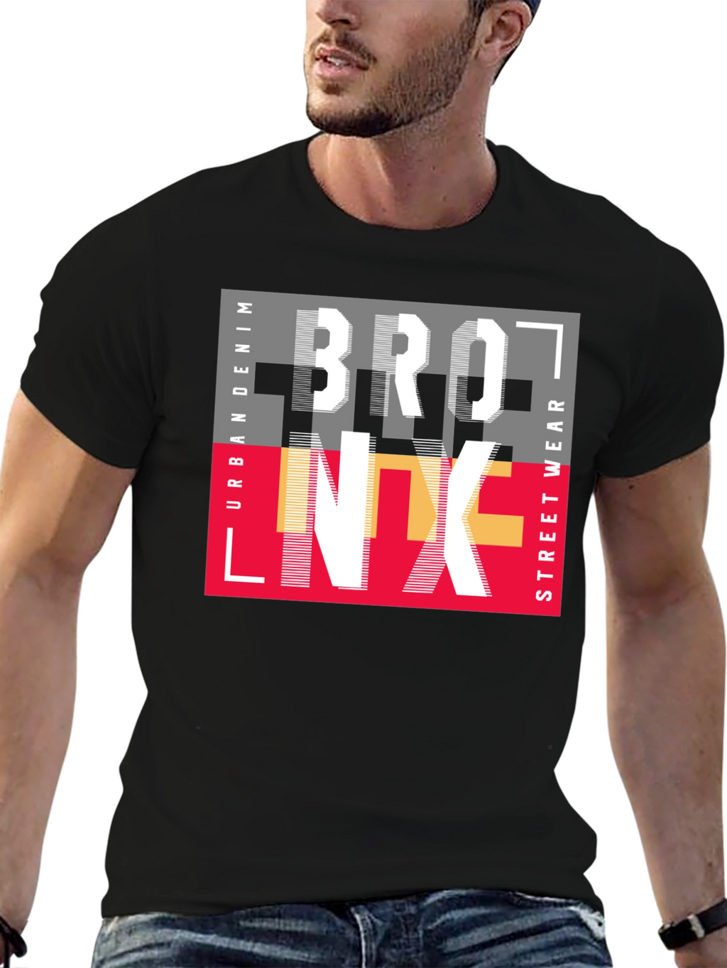 Bronx Graphic Print Mens T-Shirt