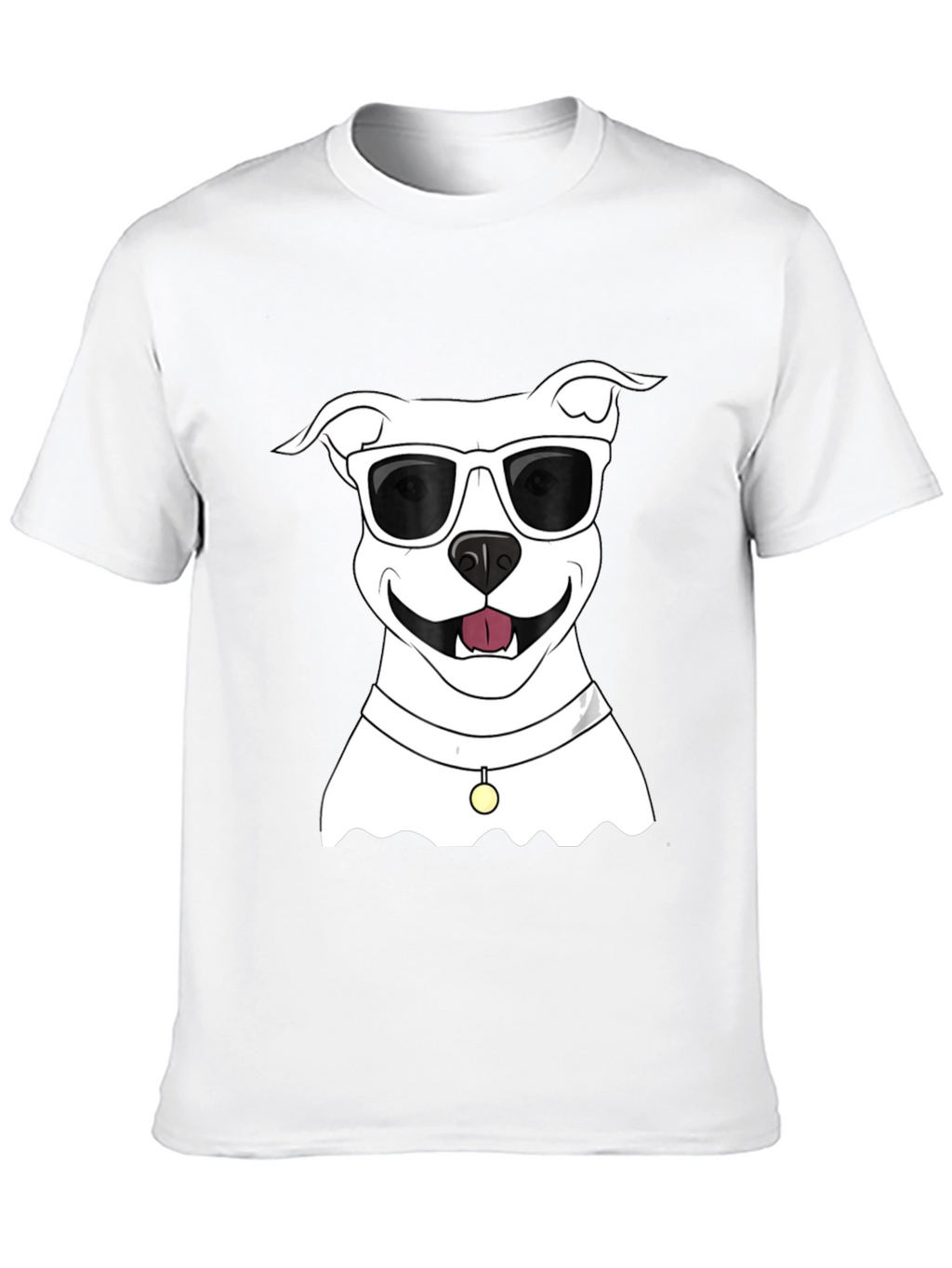 Cool Dog Graphic Tee - Black Cotton Casual Shirt
