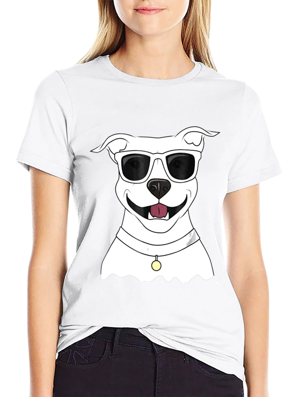 Cool Dog Graphic Tee - Black Cotton Casual Shirt
