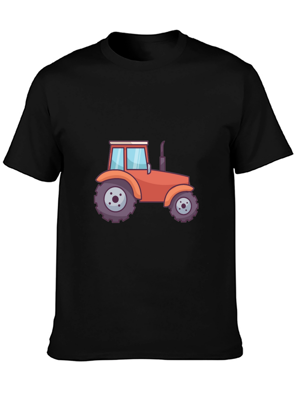 Tractor Graphic Tee - Black Cotton Blend T-Shirt