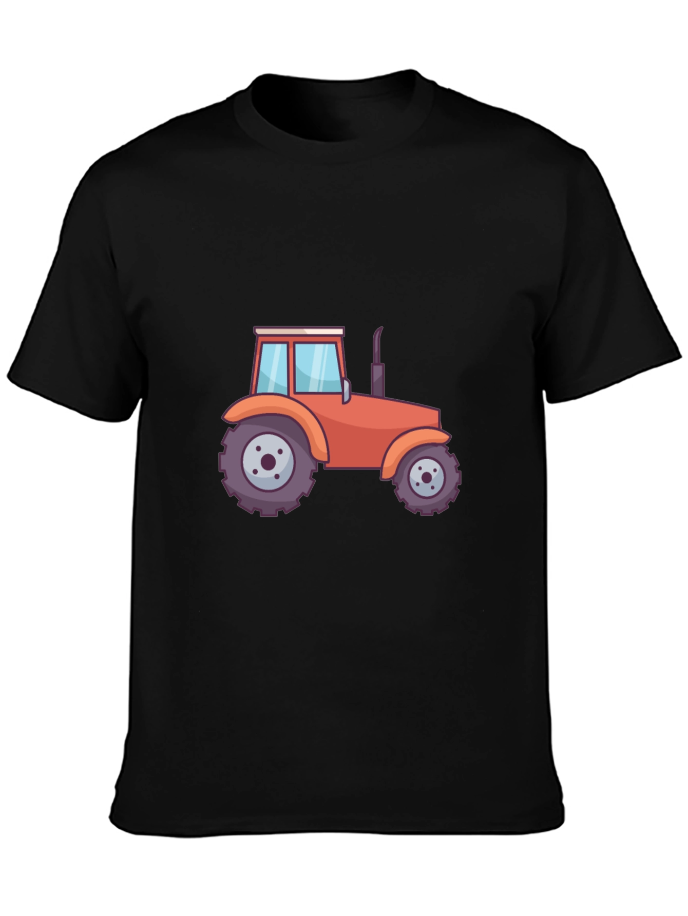 Tractor Graphic Tee - Black Cotton Blend T-Shirt