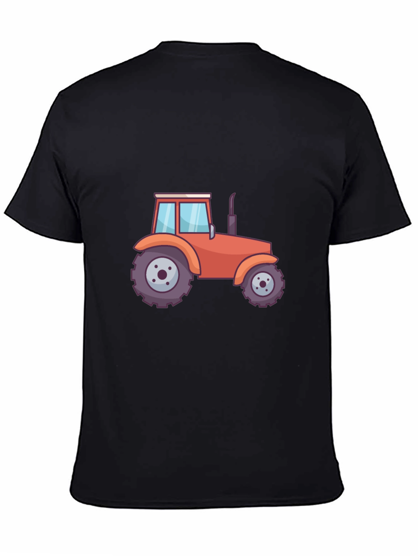 Tractor Graphic Tee - Black Cotton Blend T-Shirt