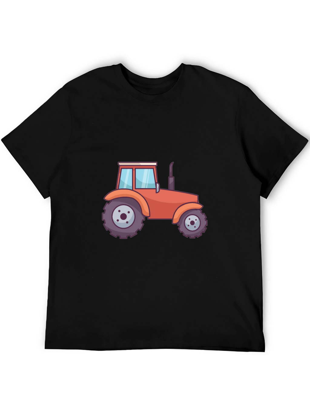 Tractor Graphic Tee - Black Cotton Blend T-Shirt