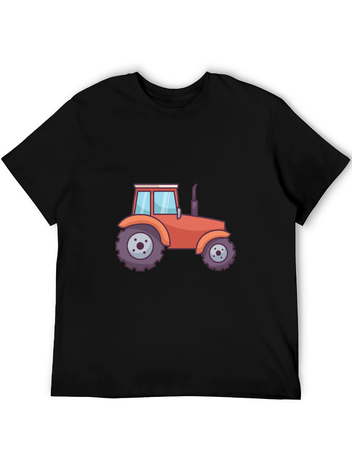 Tractor Graphic Tee - Black Cotton Blend T-Shirt