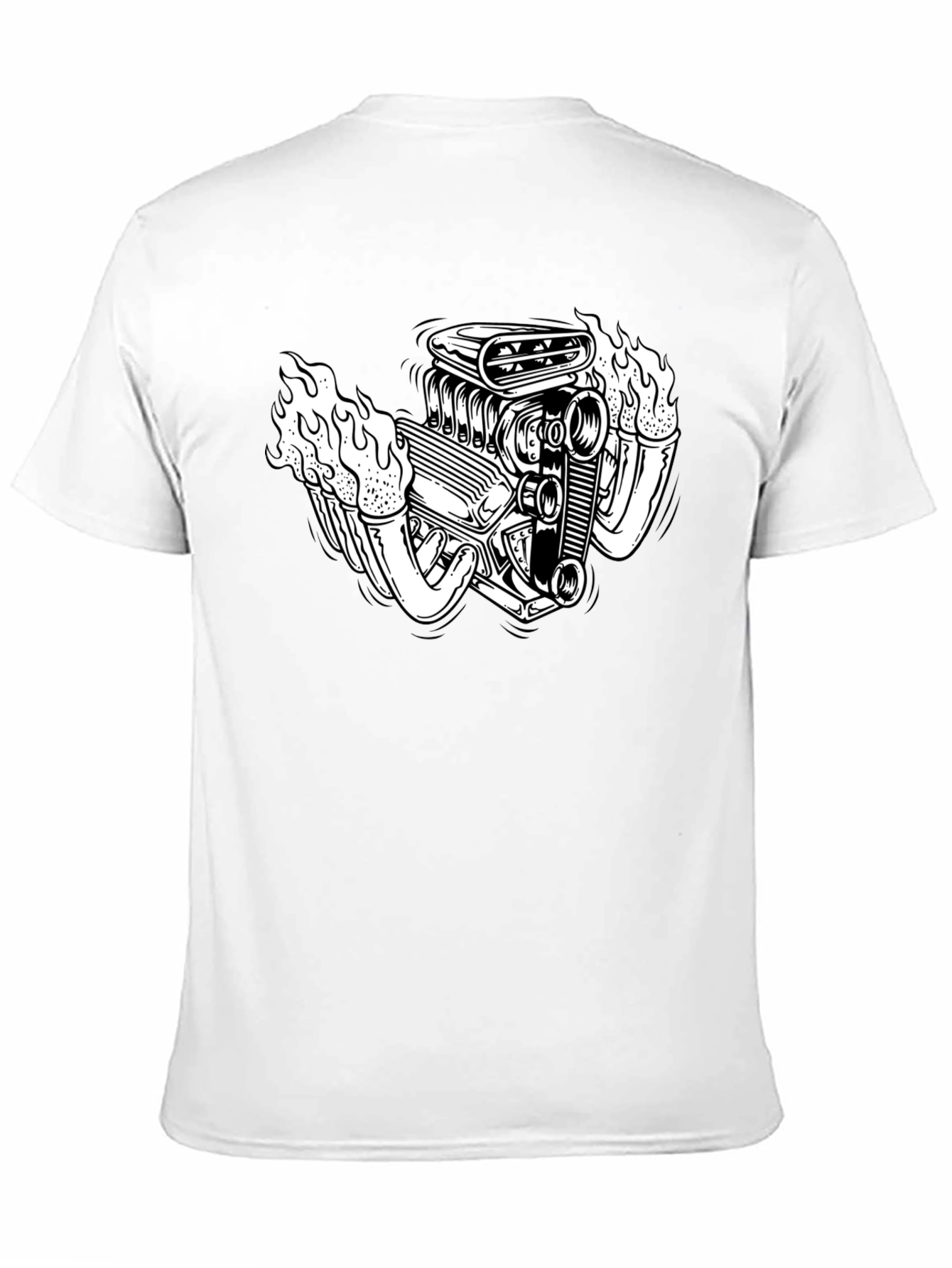 Flame Engine T-Shirt - Black Cotton Graphic Tee