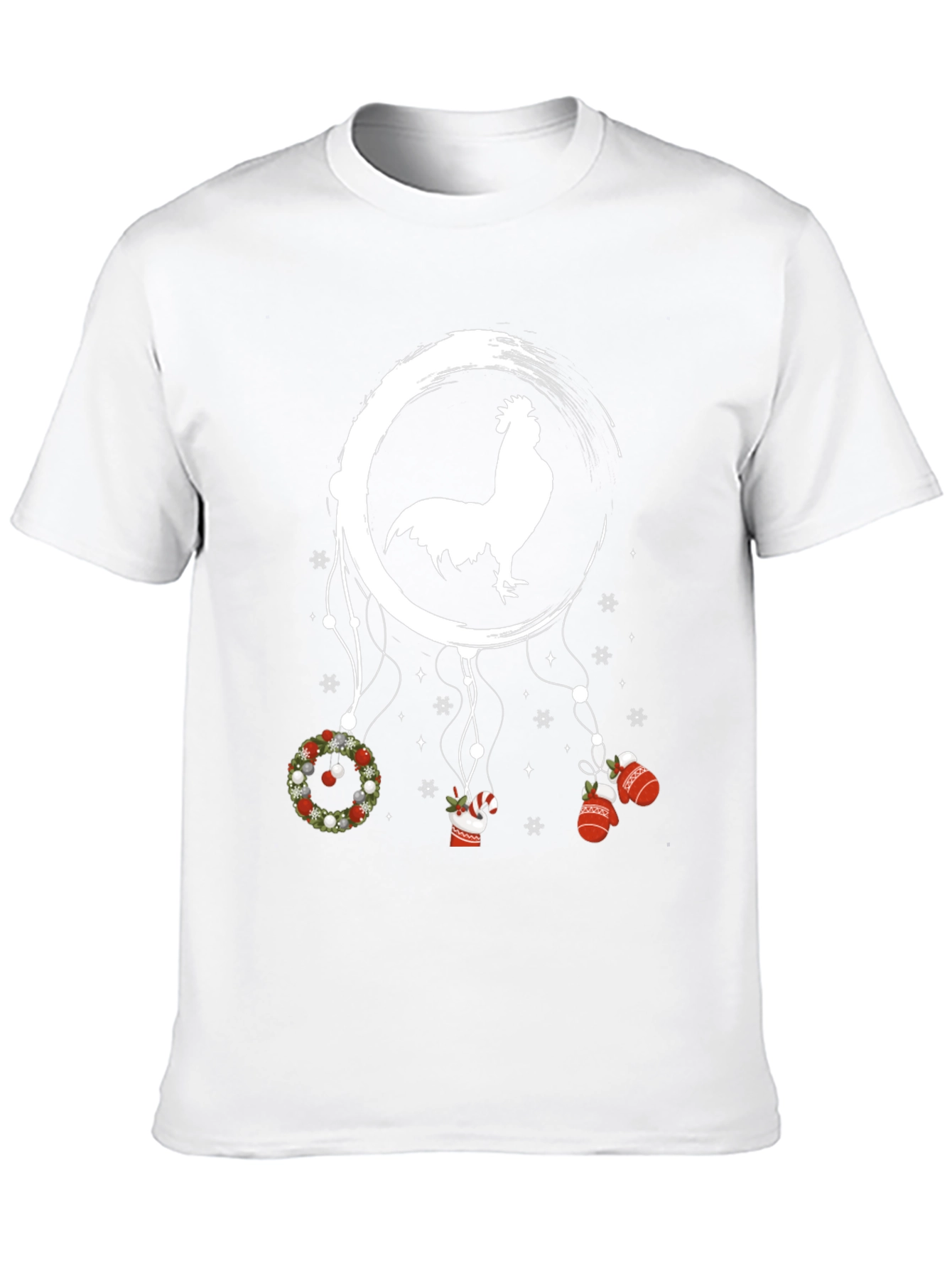 Novelty Christmas Rooster Dreamcatcher T-Shirt