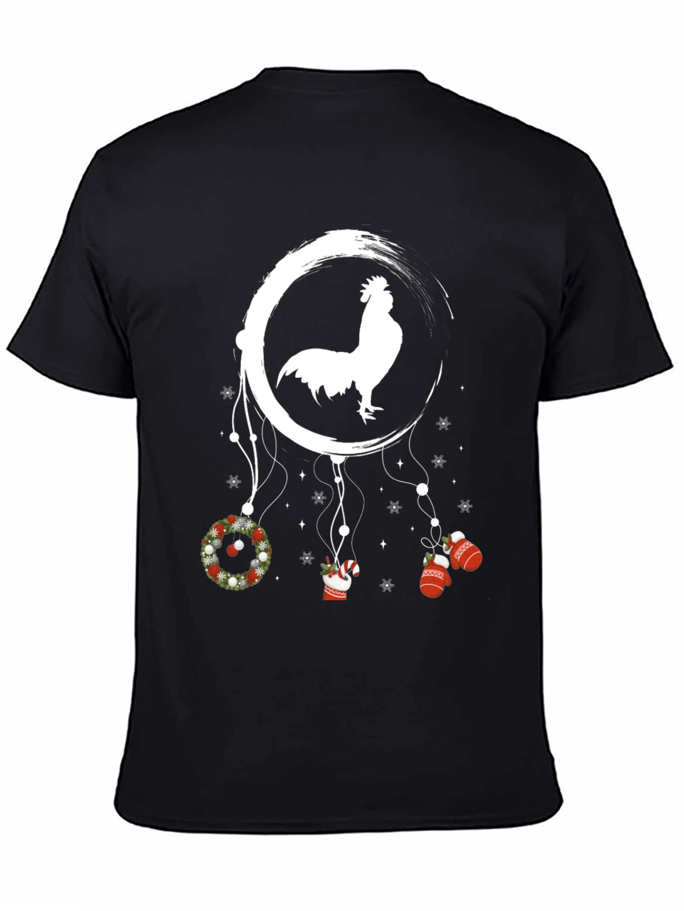 Novelty Christmas Rooster Dreamcatcher T-Shirt