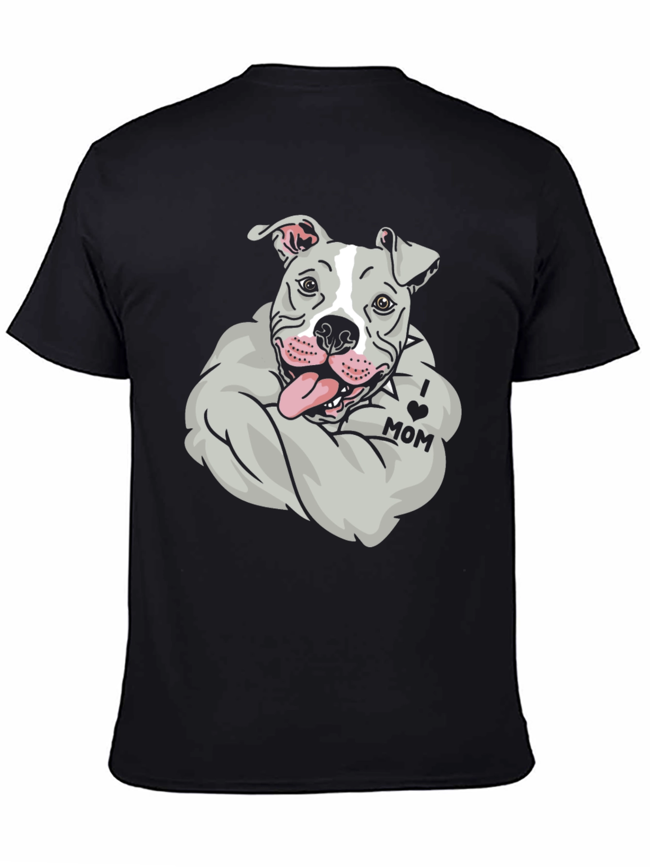Pitbull I Love Mom Graphic Tee