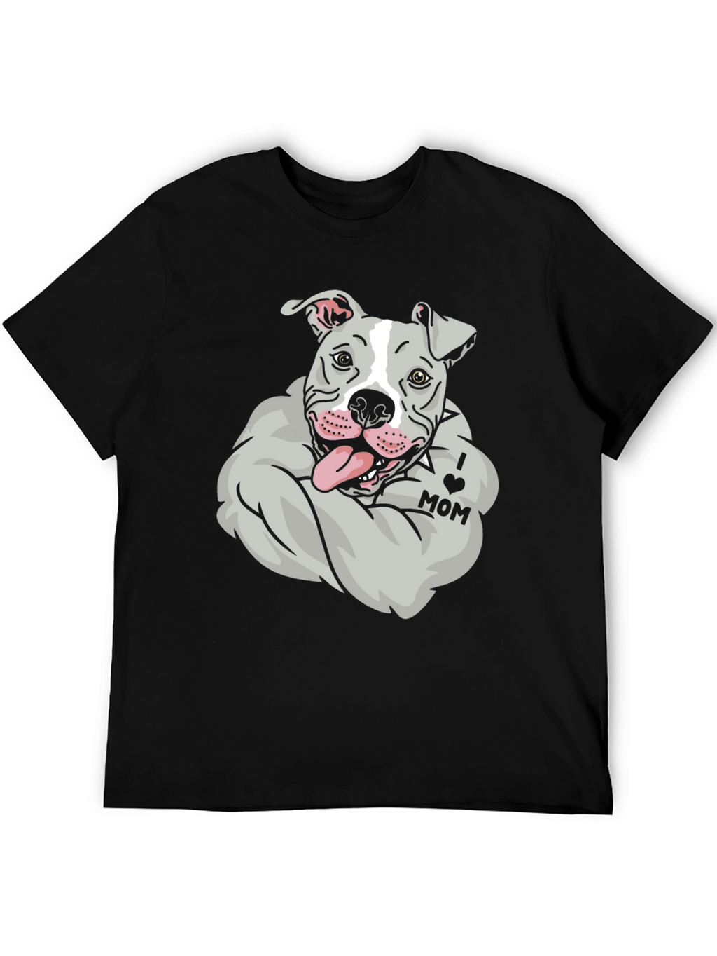 Pitbull I Love Mom Graphic Tee