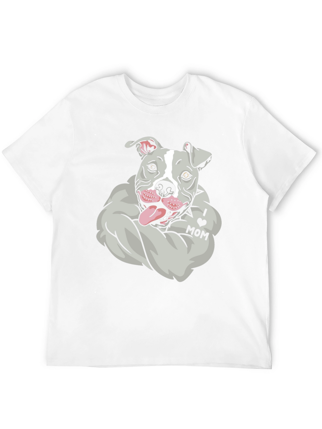 Pitbull I Love Mom Graphic Tee