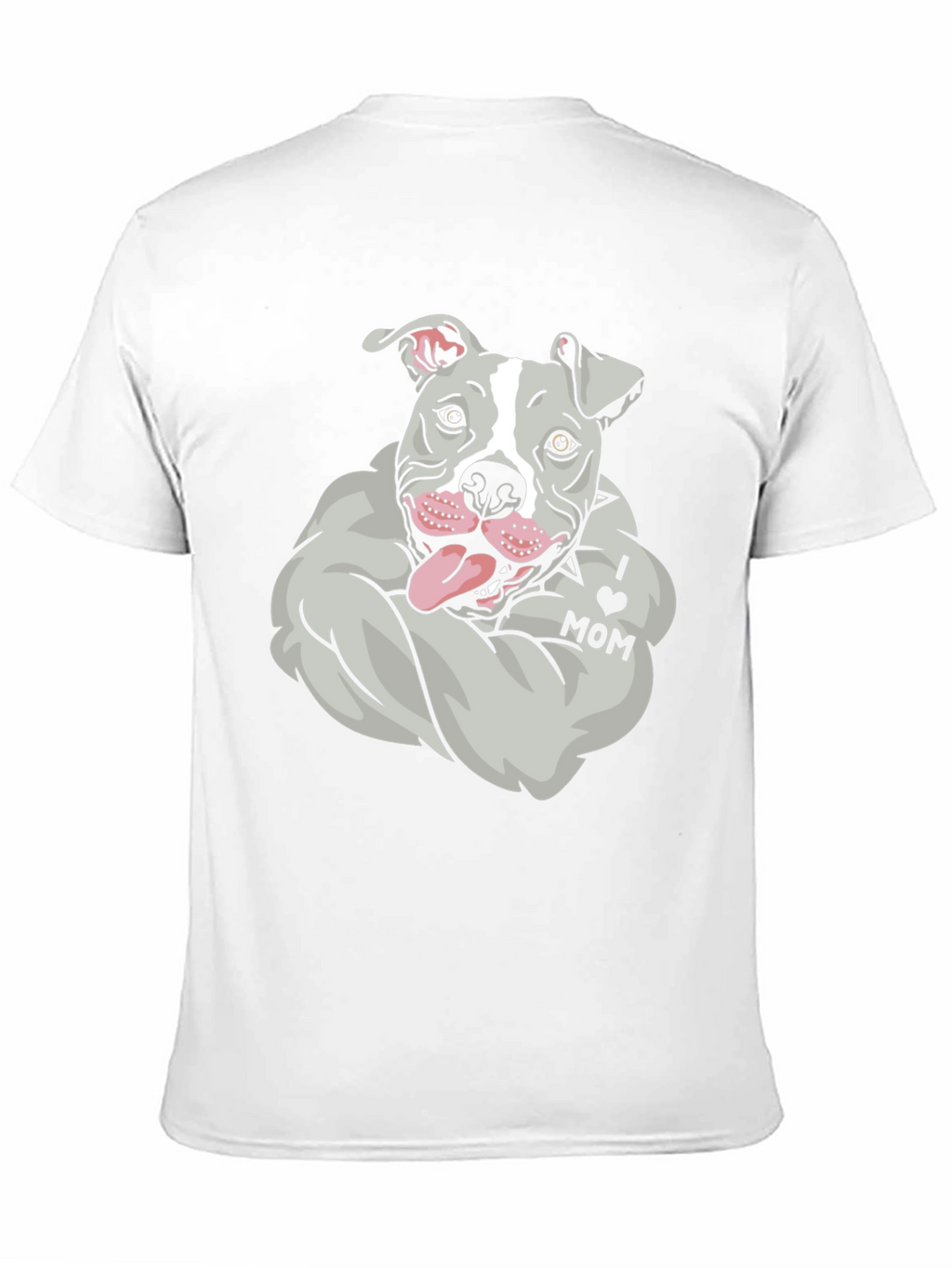 Pitbull I Love Mom Graphic Tee