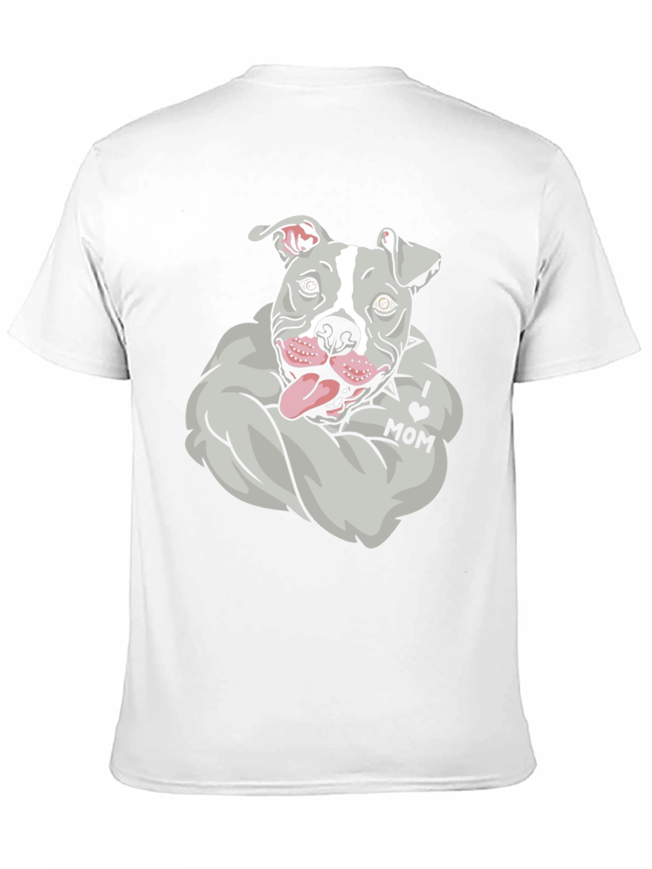 Pitbull I Love Mom Graphic Tee