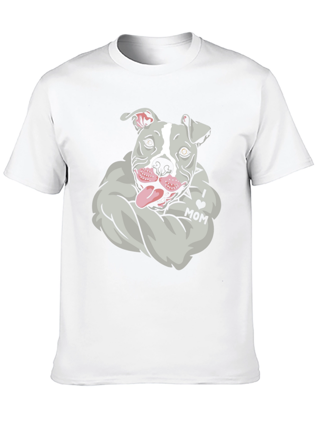 Pitbull I Love Mom Graphic Tee
