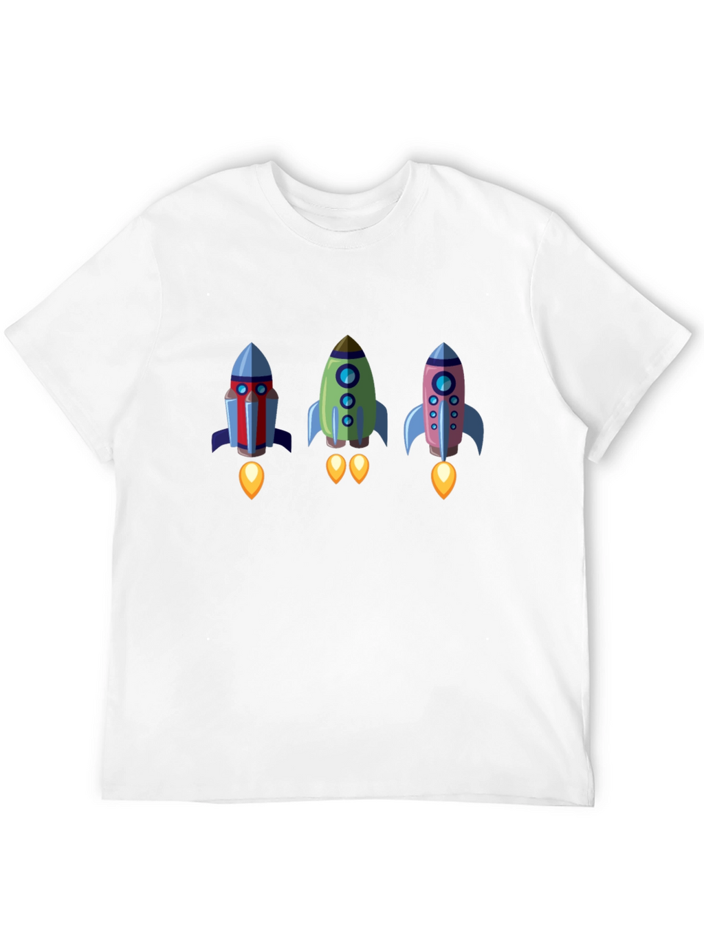 Rocket Trio Graphic Tee - Black Cotton T-Shirt