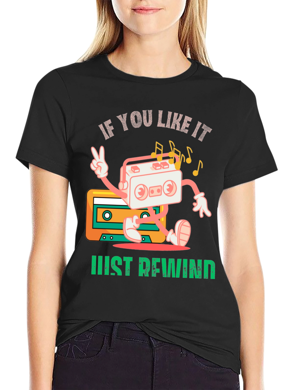 Retro Rewind Cassette Tape Graphic Tee