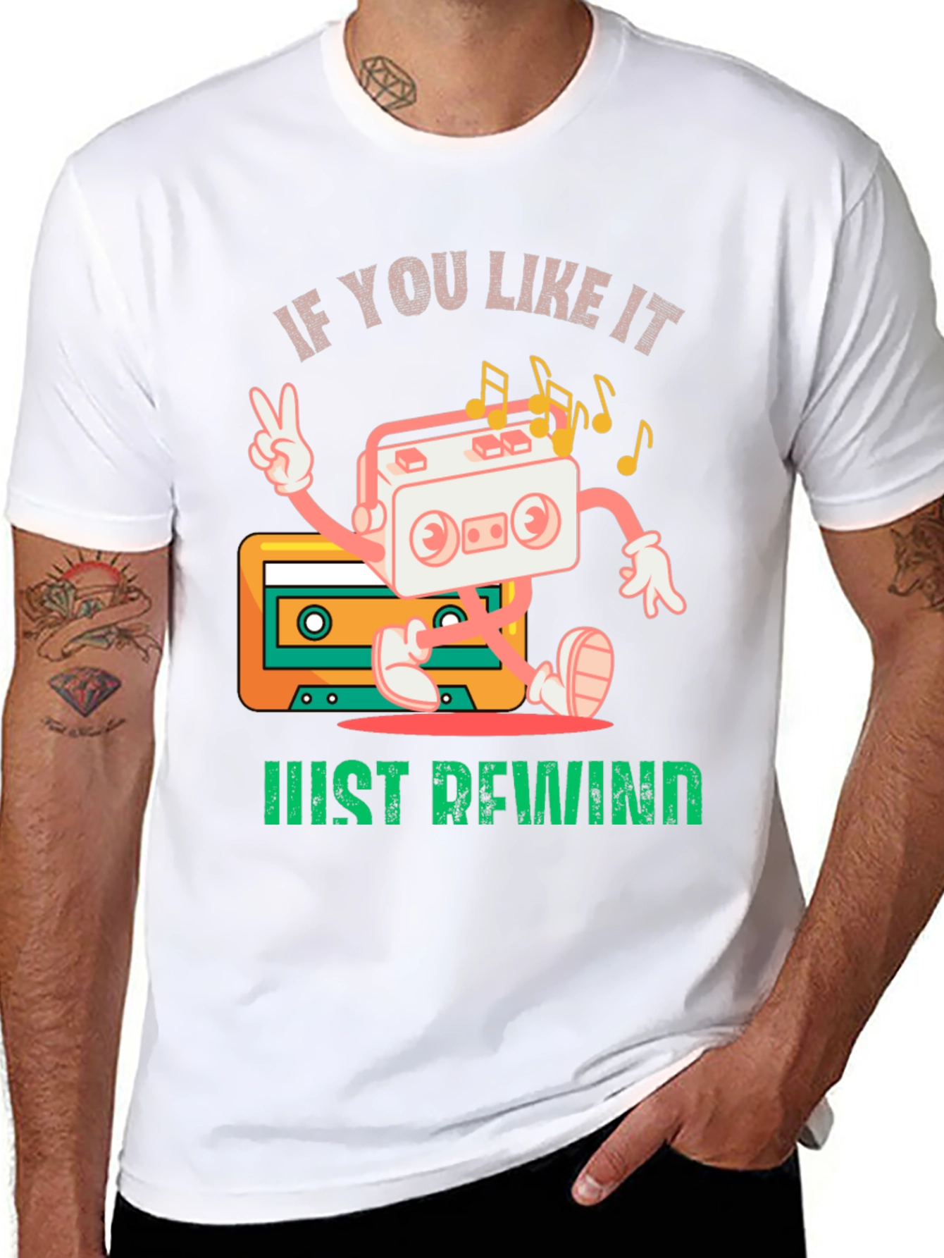 Retro Rewind Cassette Tape Graphic Tee
