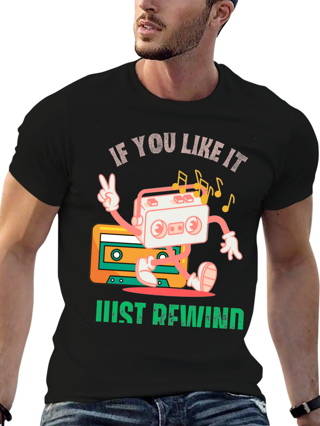 Retro Rewind Cassette Tape Graphic Tee