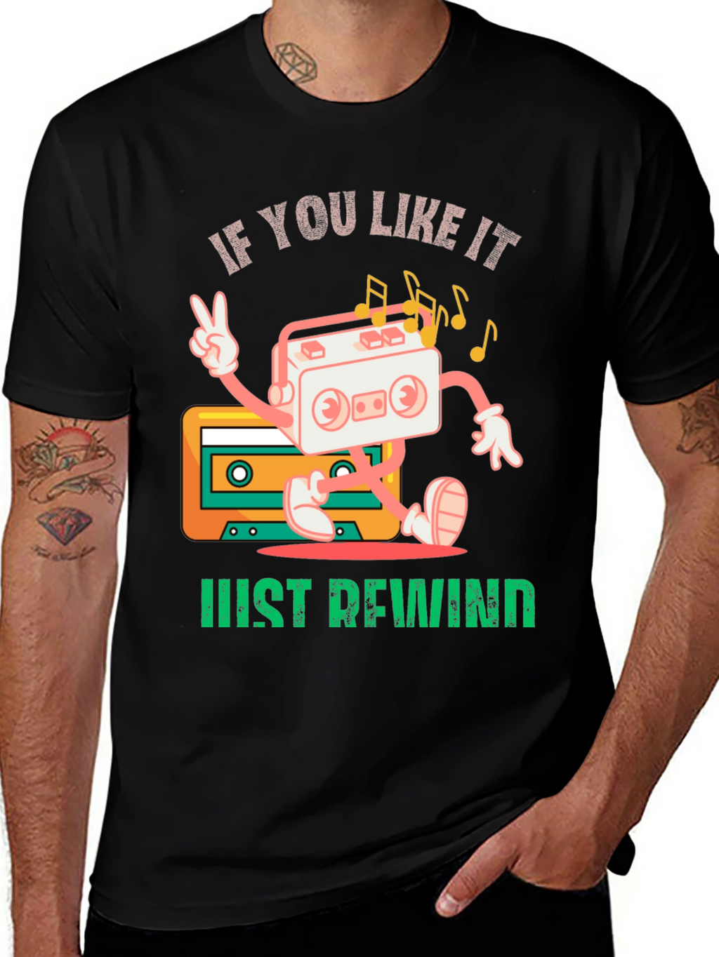 Retro Rewind Cassette Tape Graphic Tee