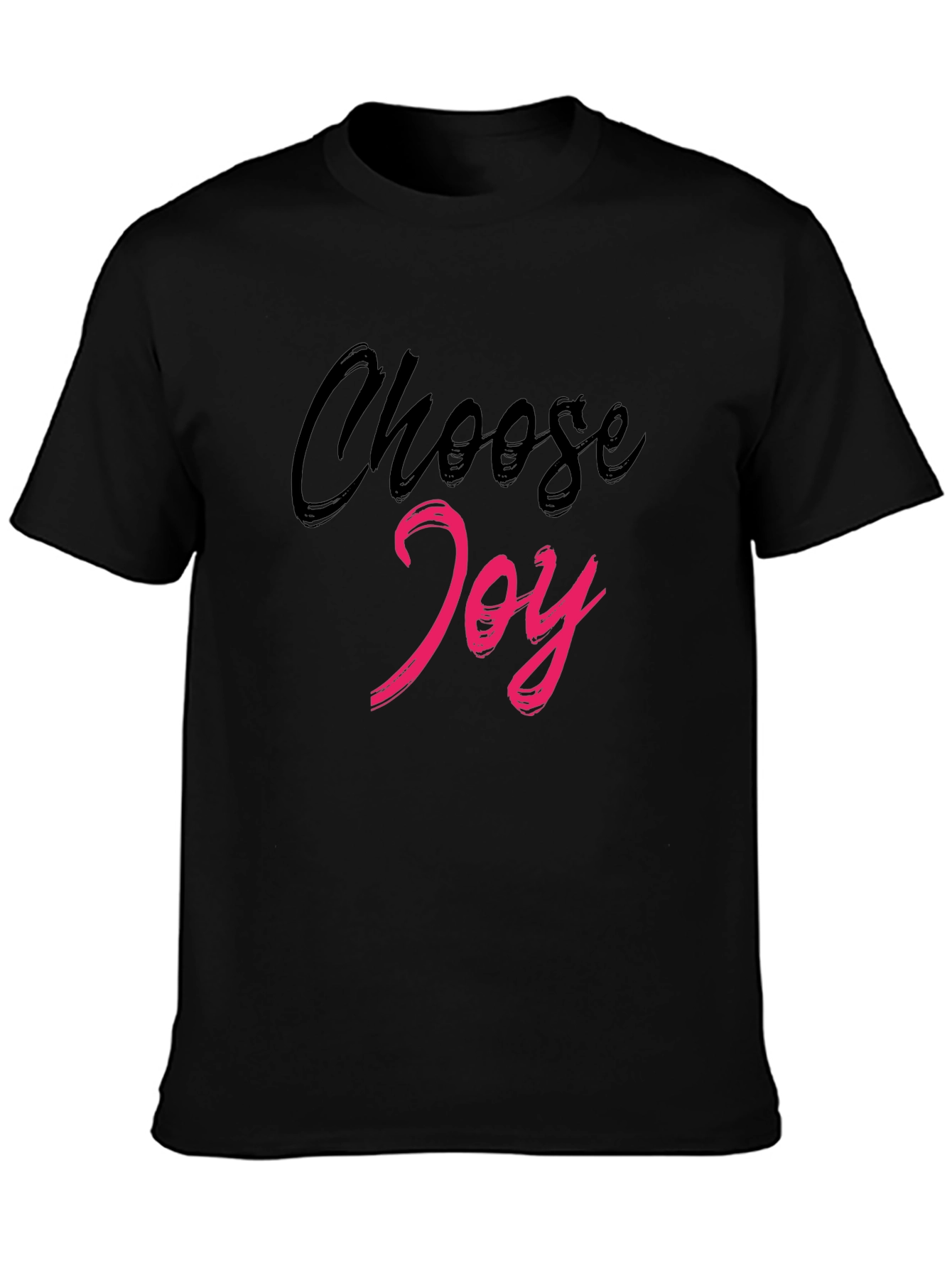 Choose Joy Graphic Tee - Black Cotton Blend Shirt