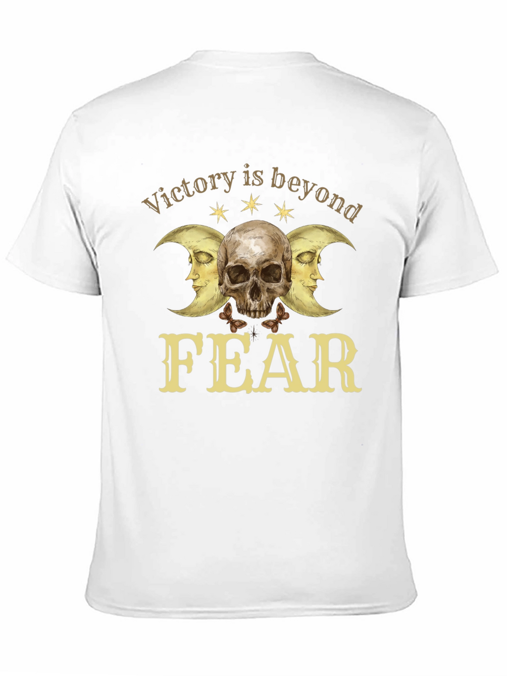 Victory Beyond Fear Skull & Moon Graphic T-Shirt