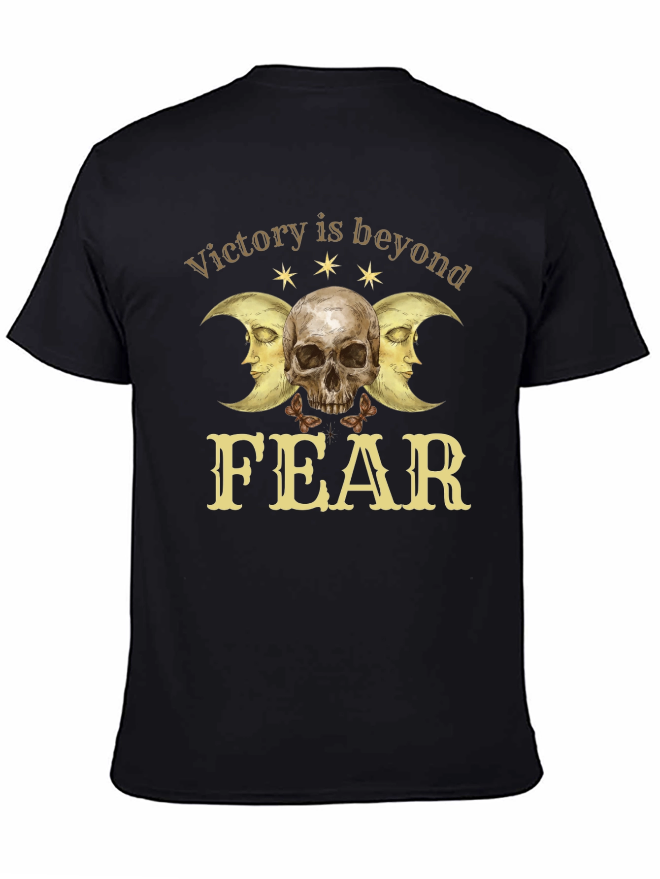 Victory Beyond Fear Skull & Moon Graphic T-Shirt
