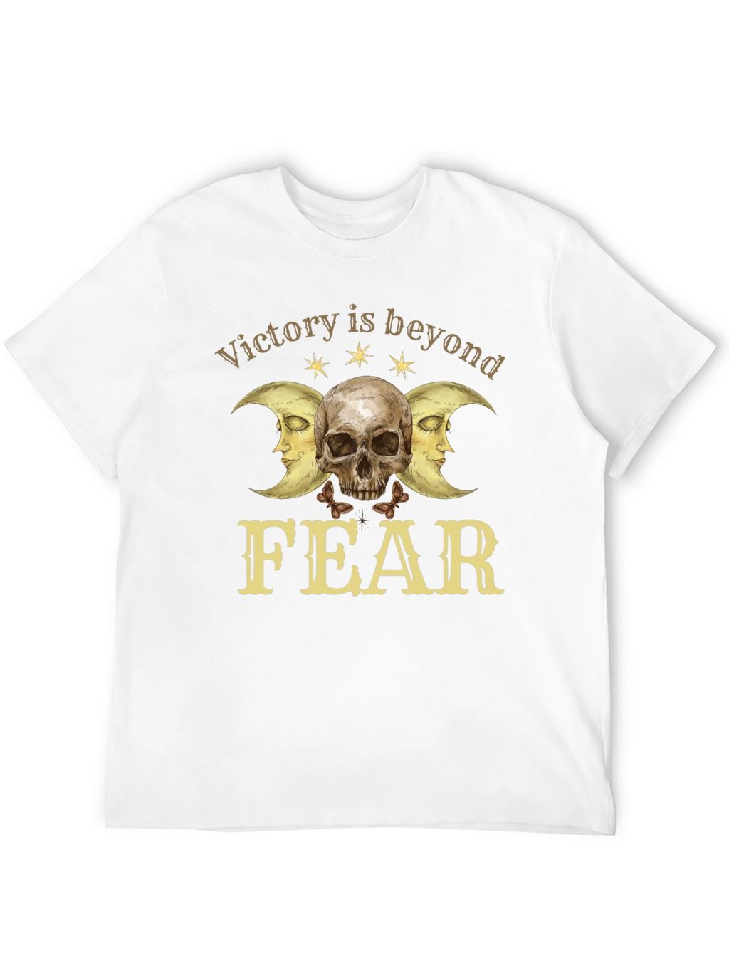 Victory Beyond Fear Skull & Moon Graphic T-Shirt
