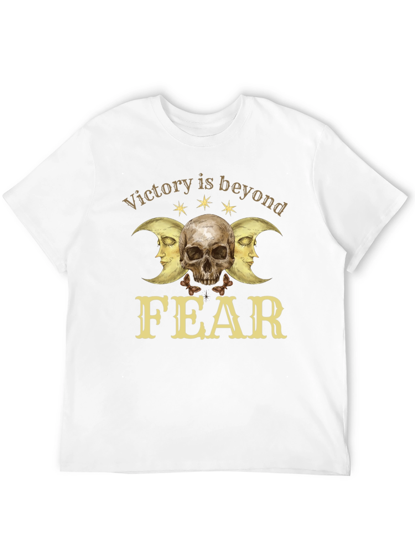 Victory Beyond Fear Skull & Moon Graphic T-Shirt