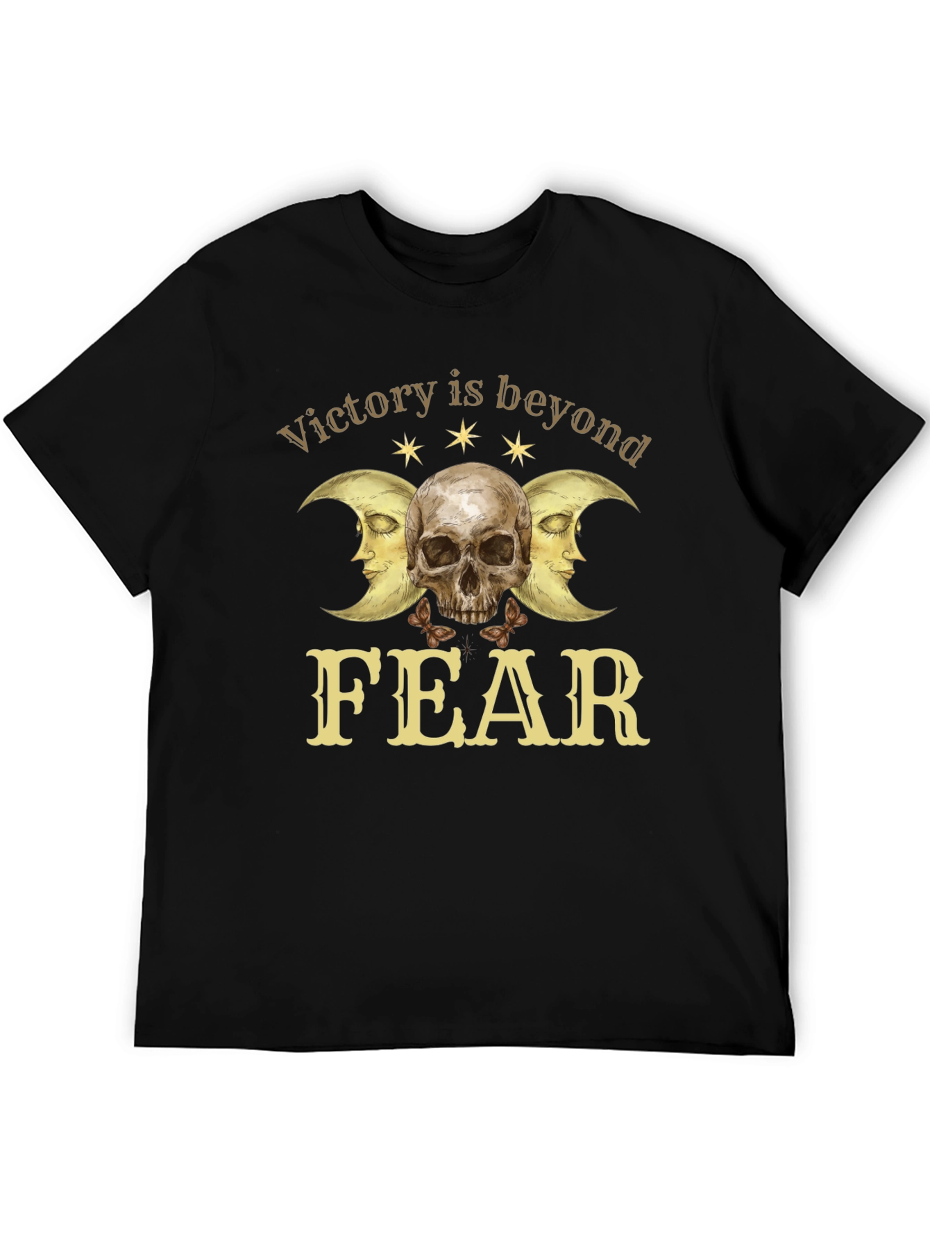 Victory Beyond Fear Skull & Moon Graphic T-Shirt