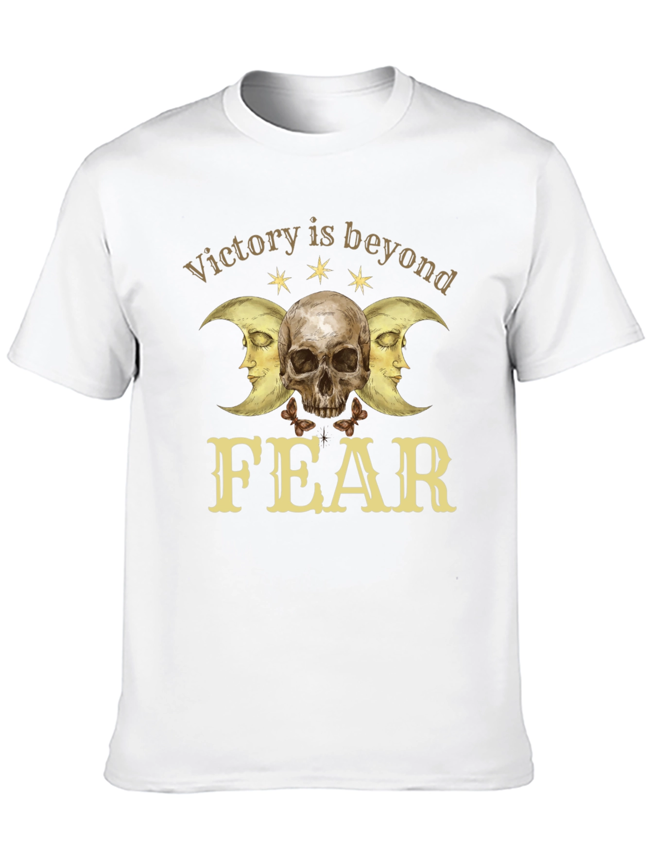 Victory Beyond Fear Skull & Moon Graphic T-Shirt