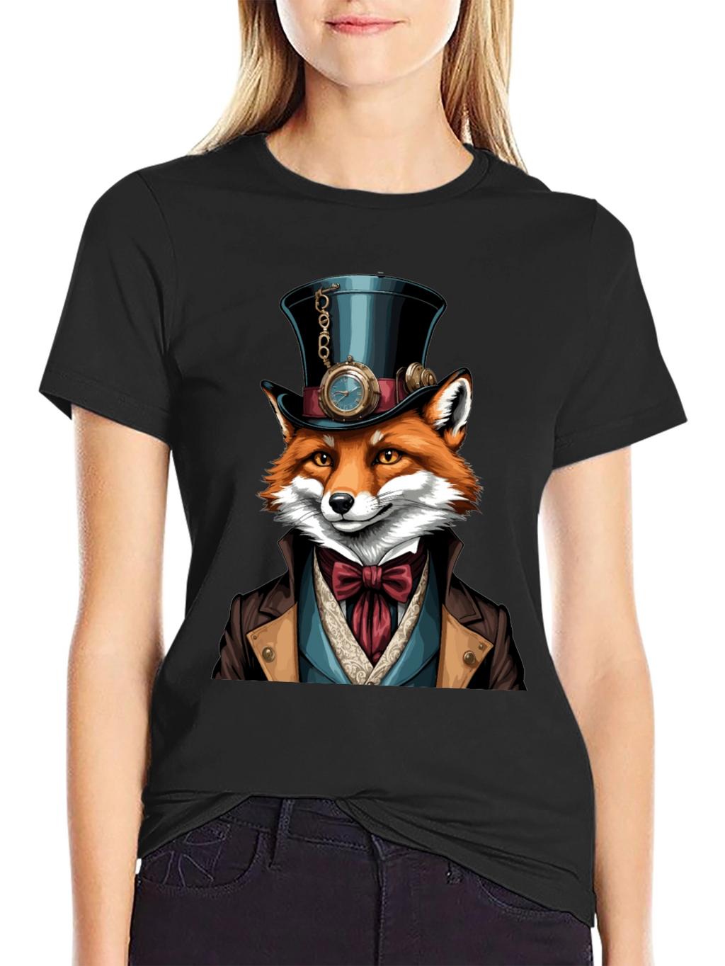 Steampunk Fox T-Shirt - Unique Animal Graphic Tee
