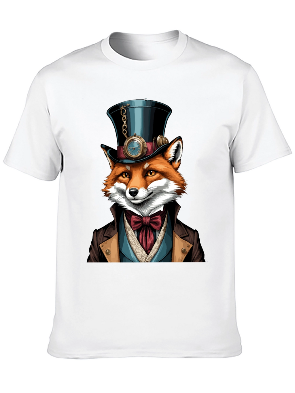 Steampunk Fox T-Shirt - Unique Animal Graphic Tee