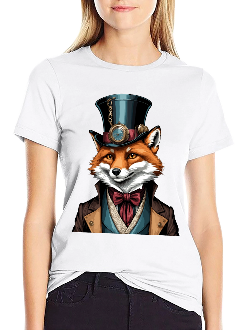 Steampunk Fox T-Shirt - Unique Animal Graphic Tee