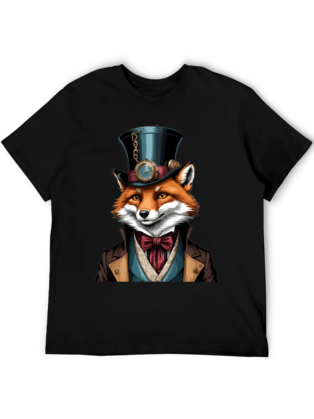 Steampunk Fox T-Shirt - Unique Animal Graphic Tee