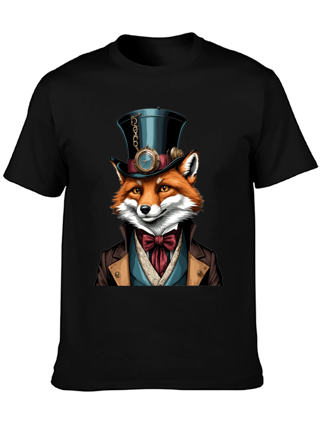 Steampunk Fox T-Shirt - Unique Animal Graphic Tee