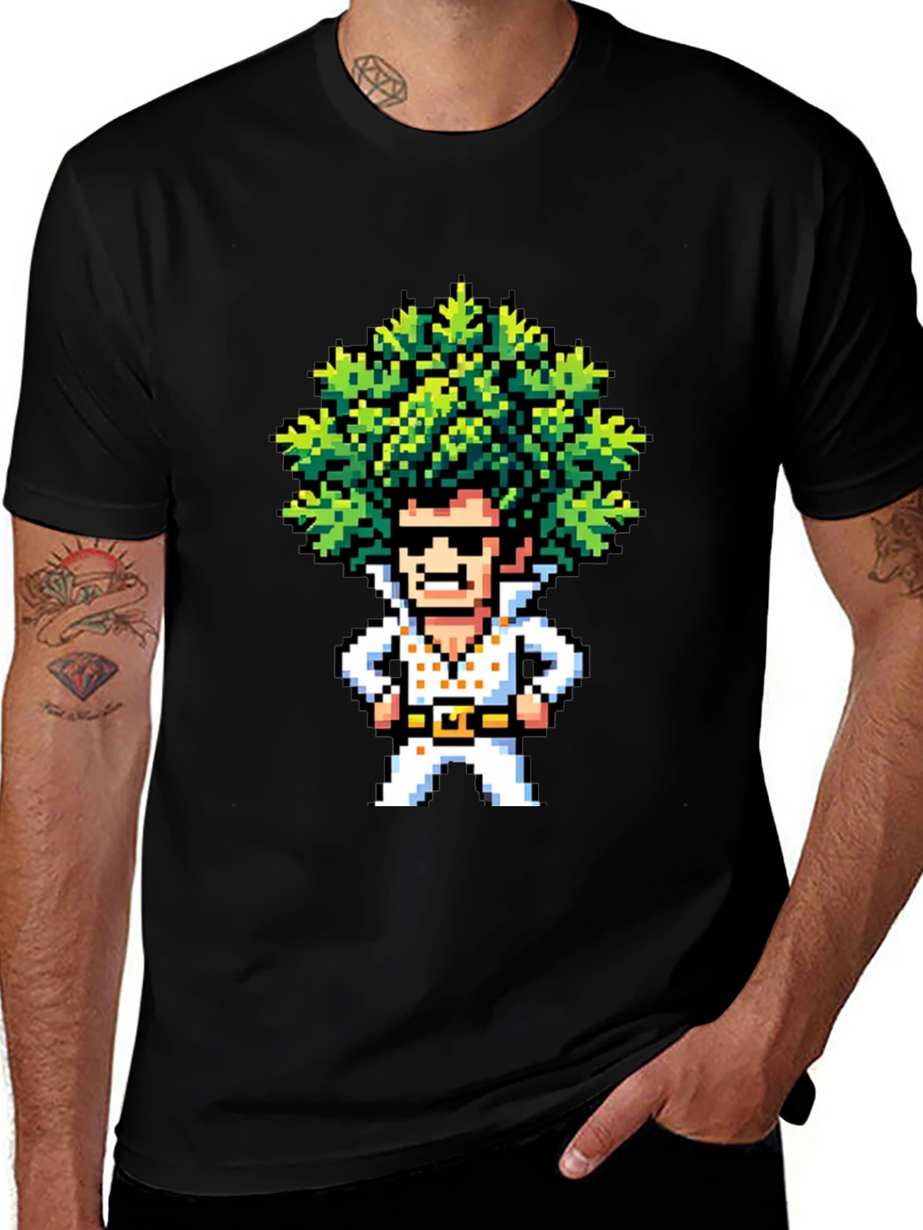 Pixel Art Elvis T-Shirt - Retro Music Tee
