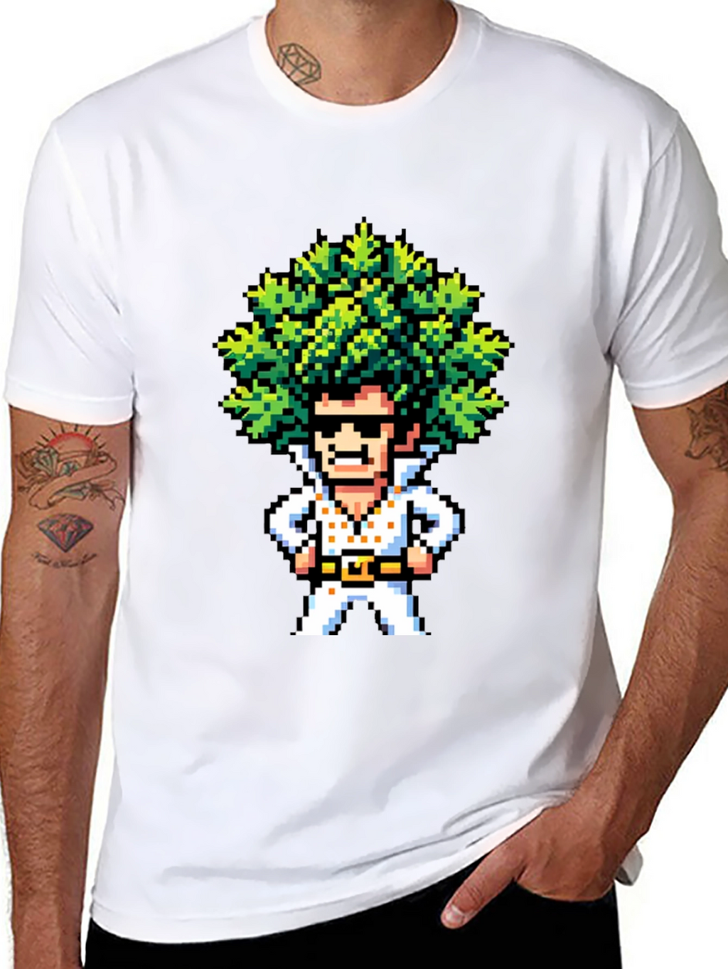 Pixel Art Elvis T-Shirt - Retro Music Tee