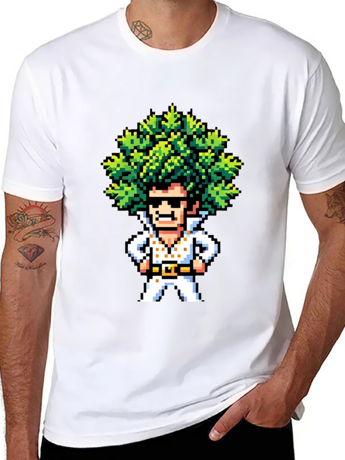 Pixel Art Elvis T-Shirt - Retro Music Tee