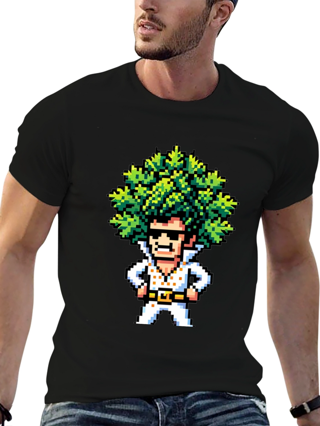 Pixel Art Elvis T-Shirt - Retro Music Tee