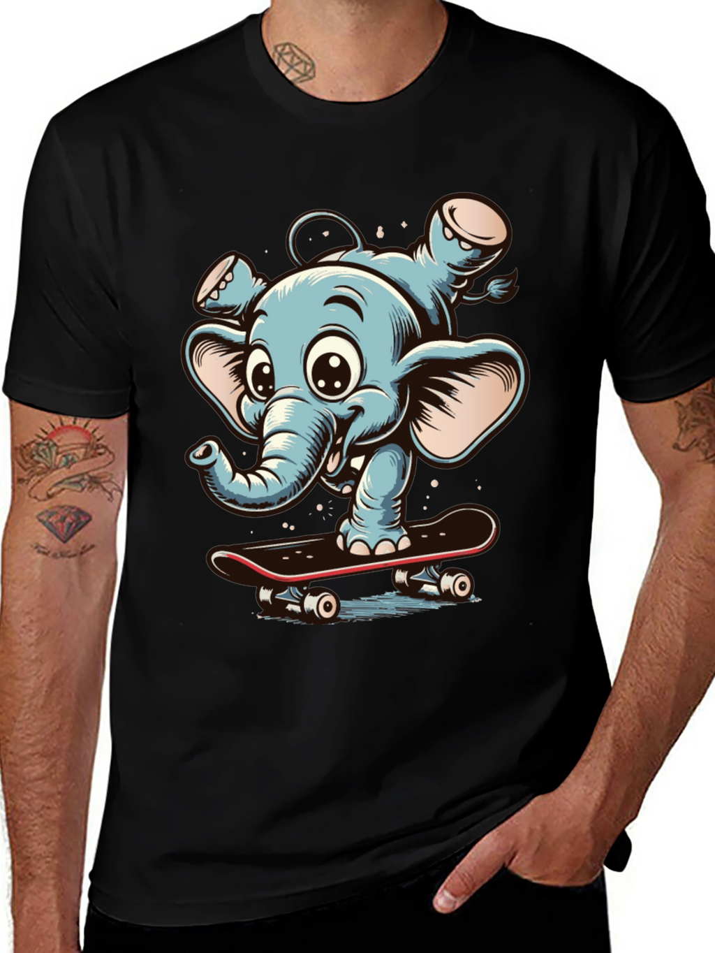 Elephant Skateboard Graphic Tee