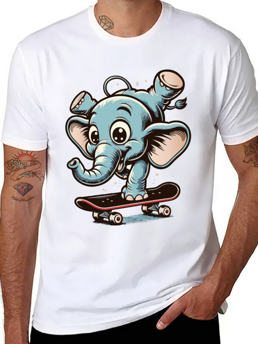 Elephant Skateboard Graphic Tee