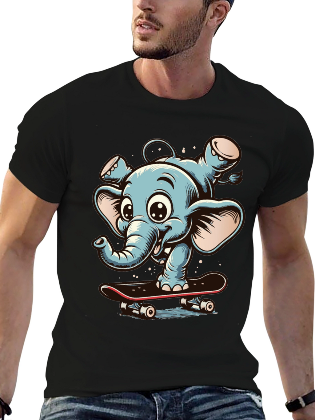Elephant Skateboard Graphic Tee