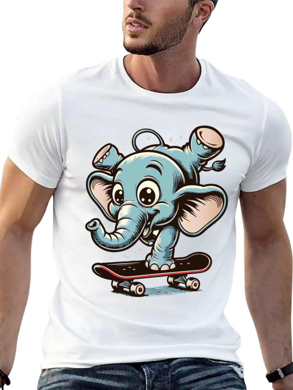 Elephant Skateboard Graphic Tee