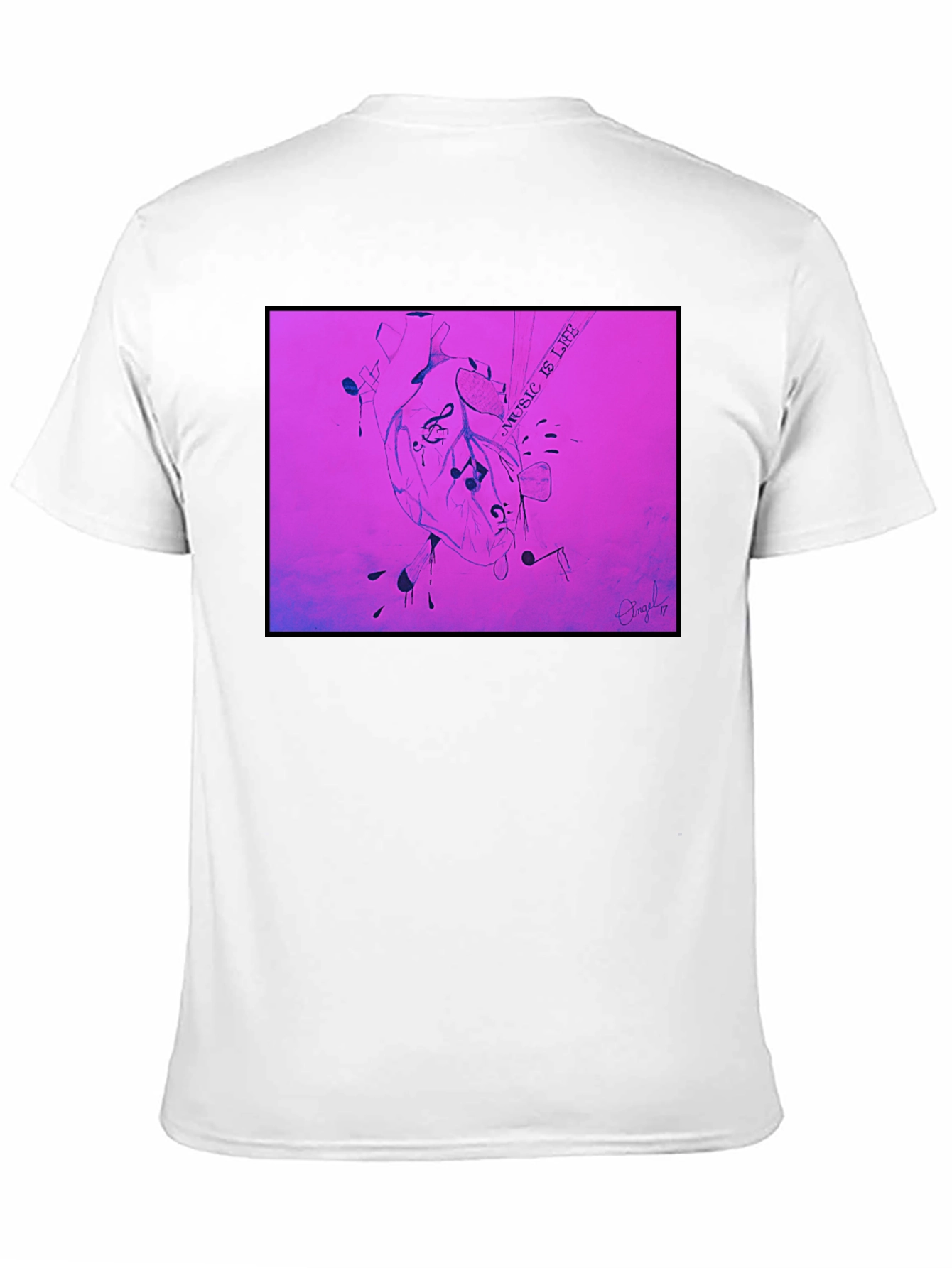 Music is Life Heart Graphic T-Shirt