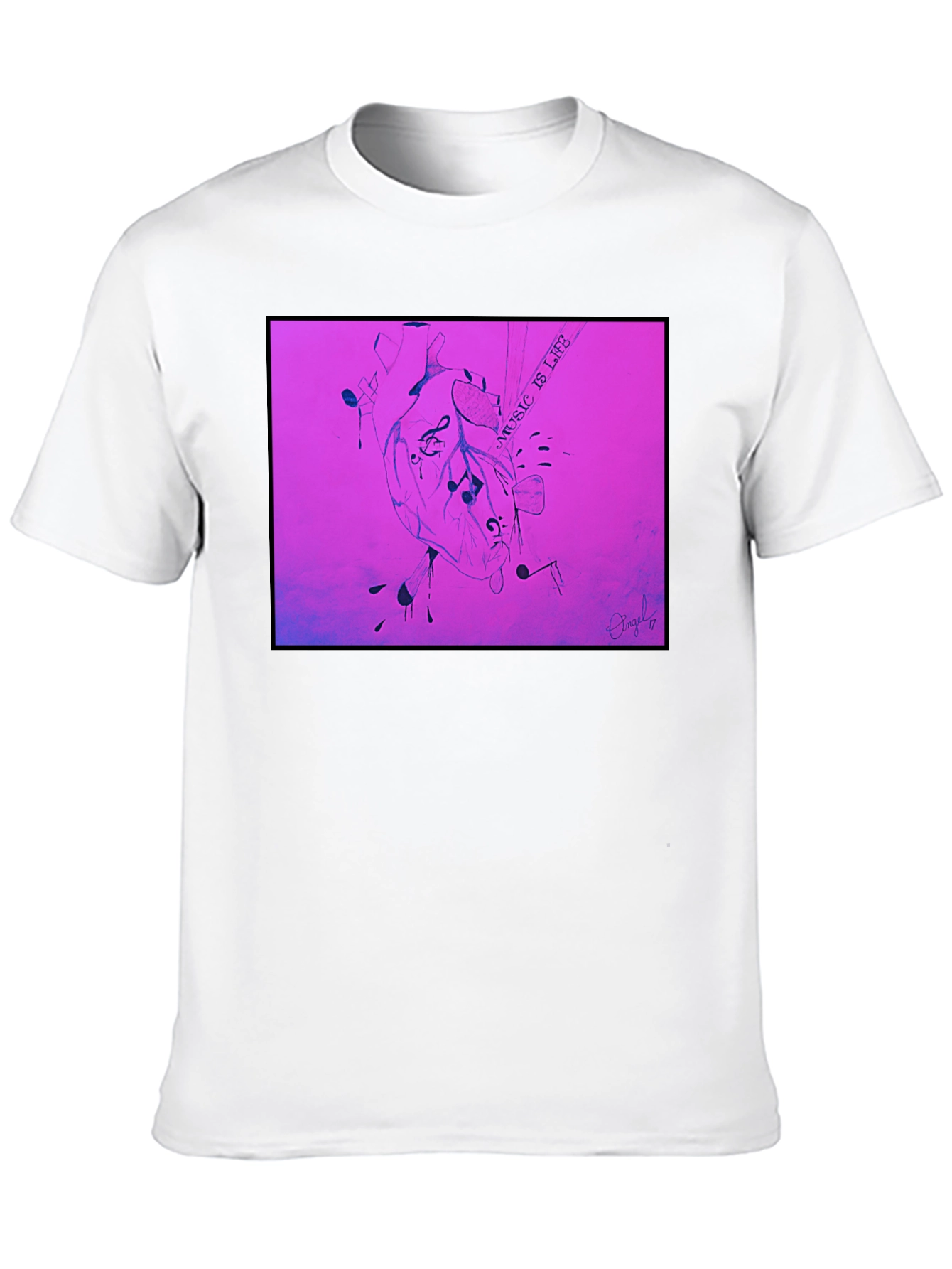 Music is Life Heart Graphic T-Shirt