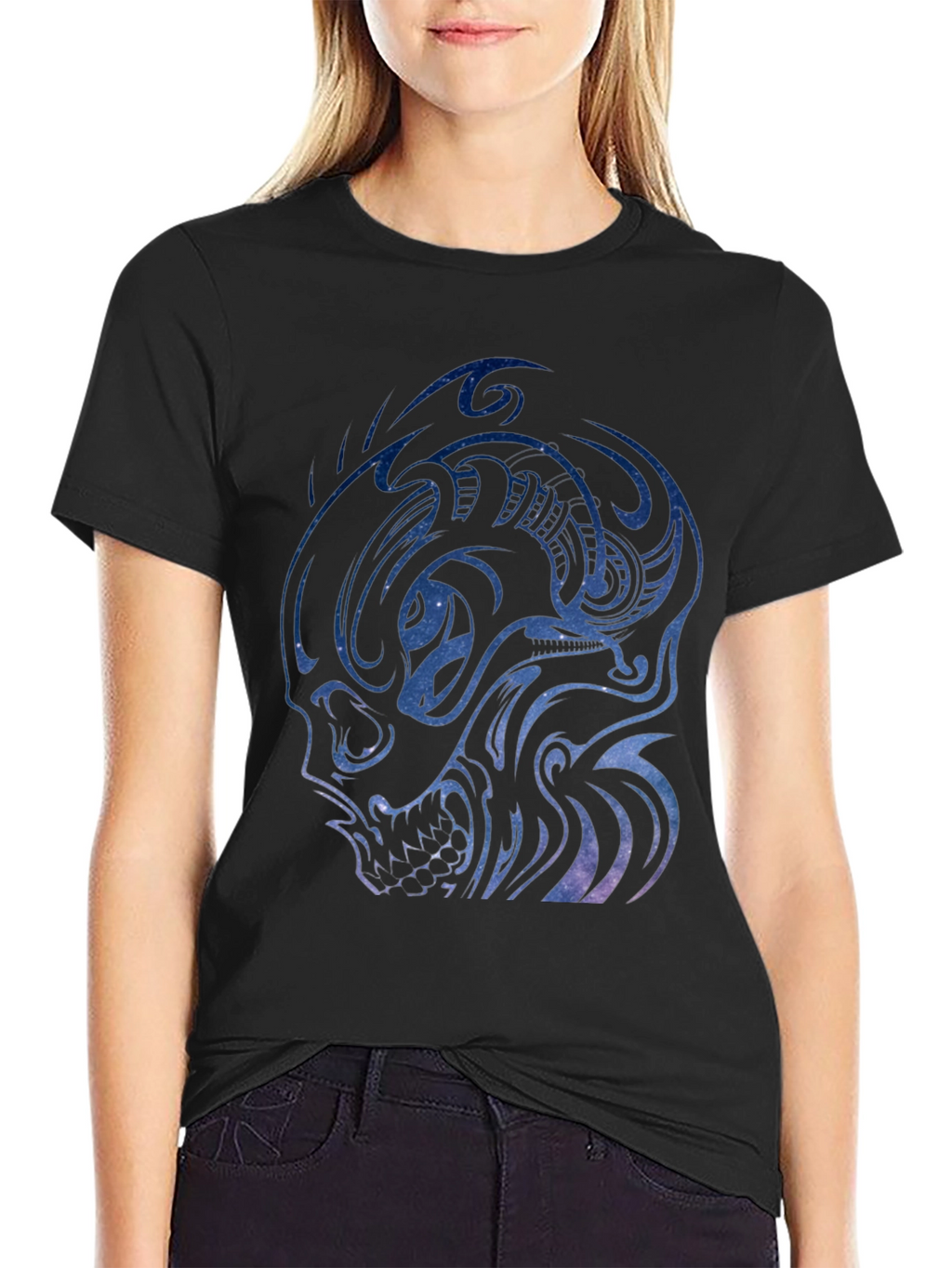Galaxy Skull Graphic Tee - Mens Black T-Shirt