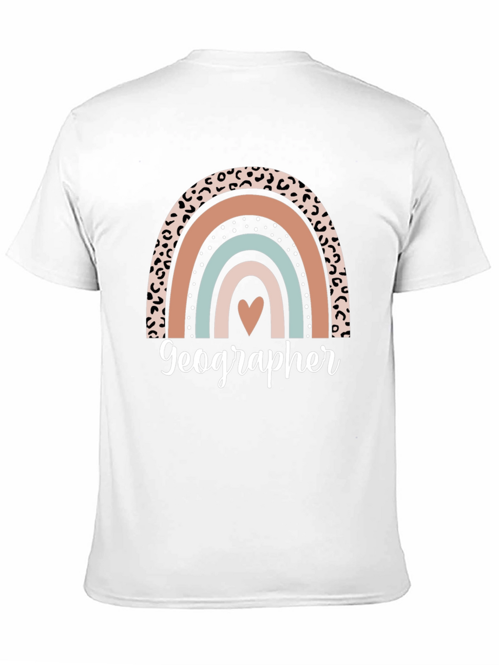 Geographer Leopard Rainbow Heart T-Shirt