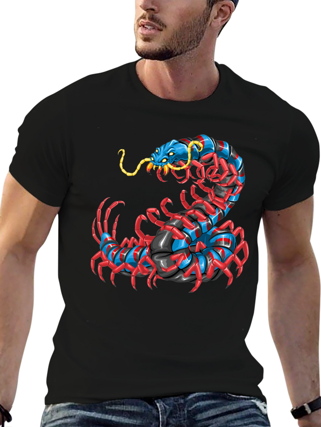 Centipede Graphic Black T-Shirt
