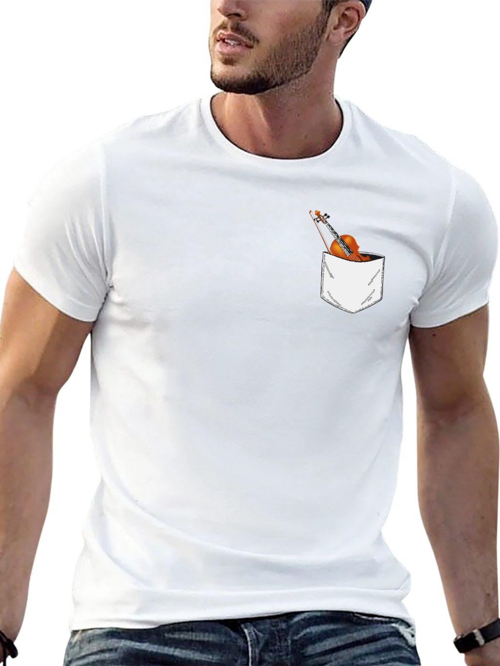 Violin Pocket T-Shirt - Musician Graphic Tee
