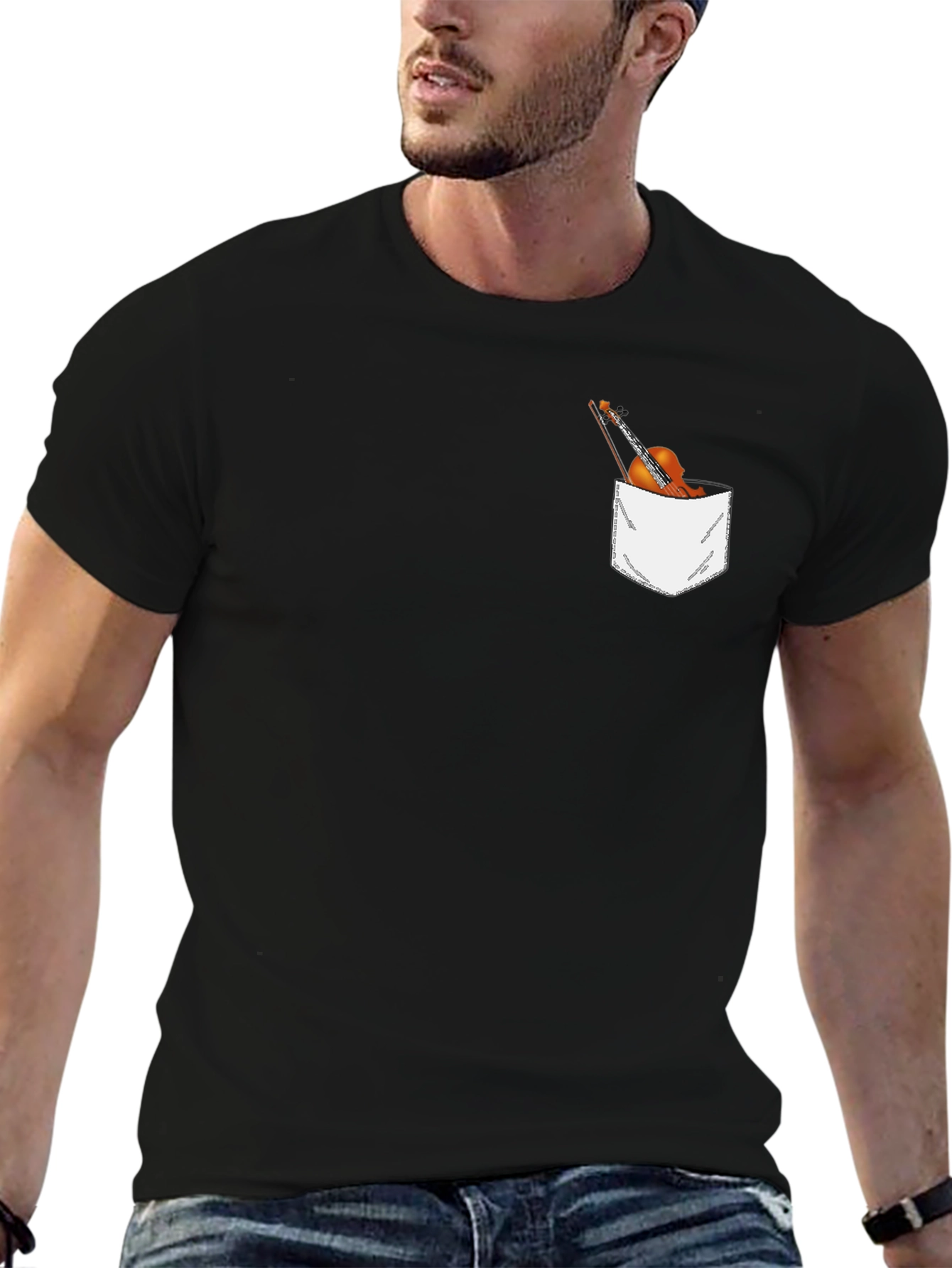 Violin Pocket T-Shirt - Musician Graphic Tee